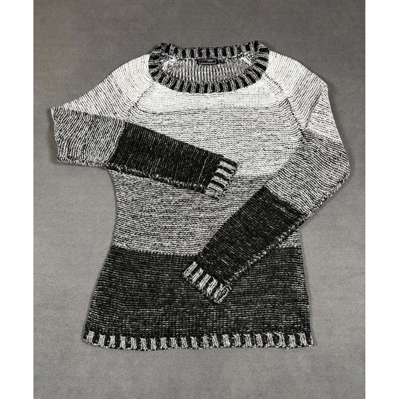 Creazioni Effeci Sweaters - Creazioni Effeci Sweater Women XL Gray Cotton Tight Knit Ribbed Crew Neck Winter